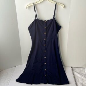 Berydress Women's Size XL  Sundress  Blue Spaghetti Strap Midi  Blue A - Line
